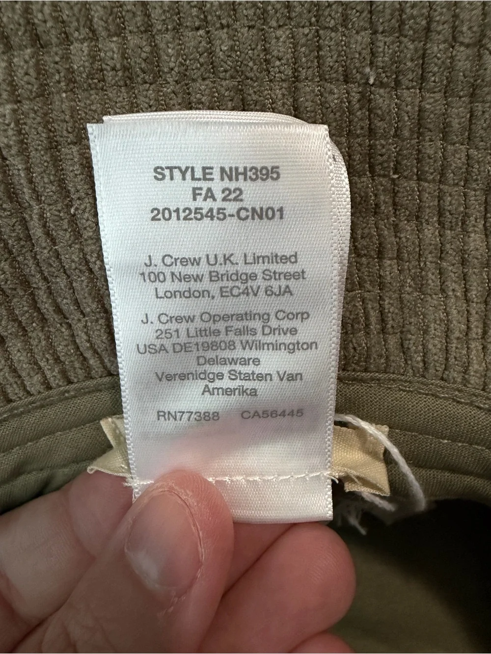 Madewell nwt corduroy